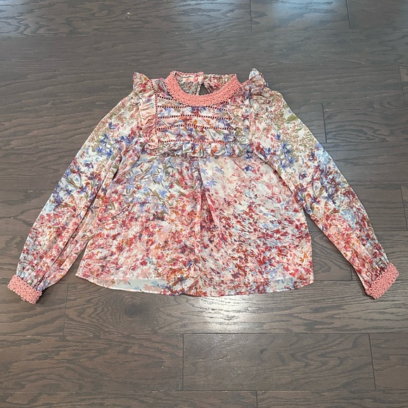 Anthropologie Ranna Gill Pink Floral Belle Blouse Size Small - Picture 6 of 14
